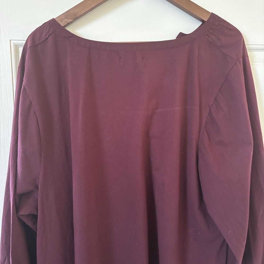 NWT Womens Lane Bryant V Neck Top Red 22 Long Sleeve Bohemian Comfy Capsule Work - Picture 9 of 12